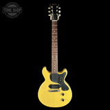 Full front of Used 2007 Gibson Custom Shop 1958 Les Paul Jr TV Yellow.