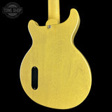 Back angle of Used 2007 Gibson Custom Shop 1958 Les Paul Jr TV Yellow.
