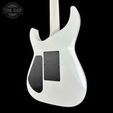 Back angle of Jackson Custom Shop USA Special Edition Soloist Snow White.