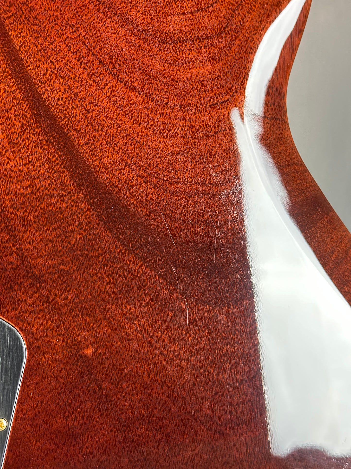 Scratches on back of Used PRS McCarty 594 Singlecut 10-Top Tobacco Sunburst.