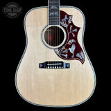 Front of Gibson Hummingbird Custom Koa Antique Natural.