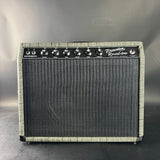 Guitar amplifier with 'Princeton Reverb Amp' branding on a gray background