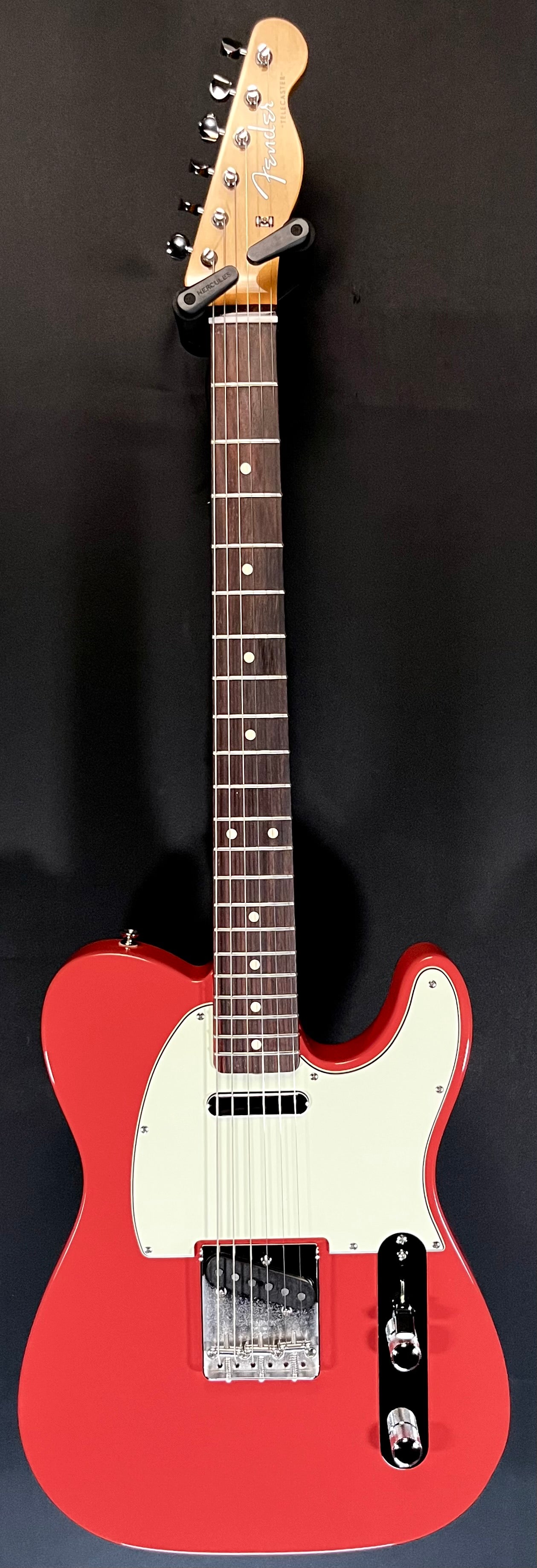 Full front of Used 2023 Fender Vintera 2 60's  RW Telecaster Fiesta Red w/bag TFW242