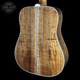 Back angle of Gibson Hummingbird Custom Koa Antique Natural.