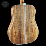 Back angle of Gibson Hummingbird Custom Koa Antique Natural.