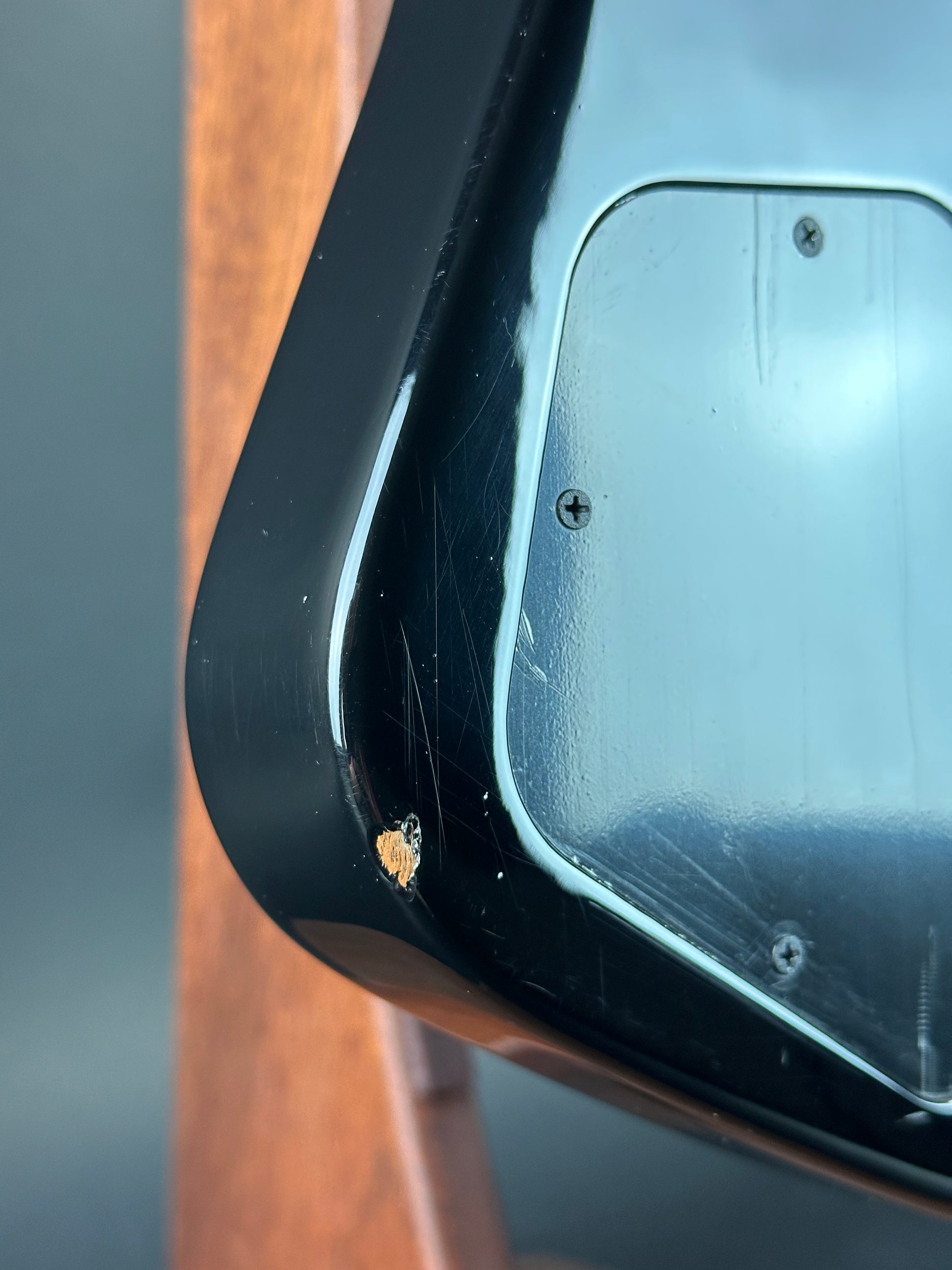 Wear on back of Used Gibson USA Firebird Platypus Ebony.