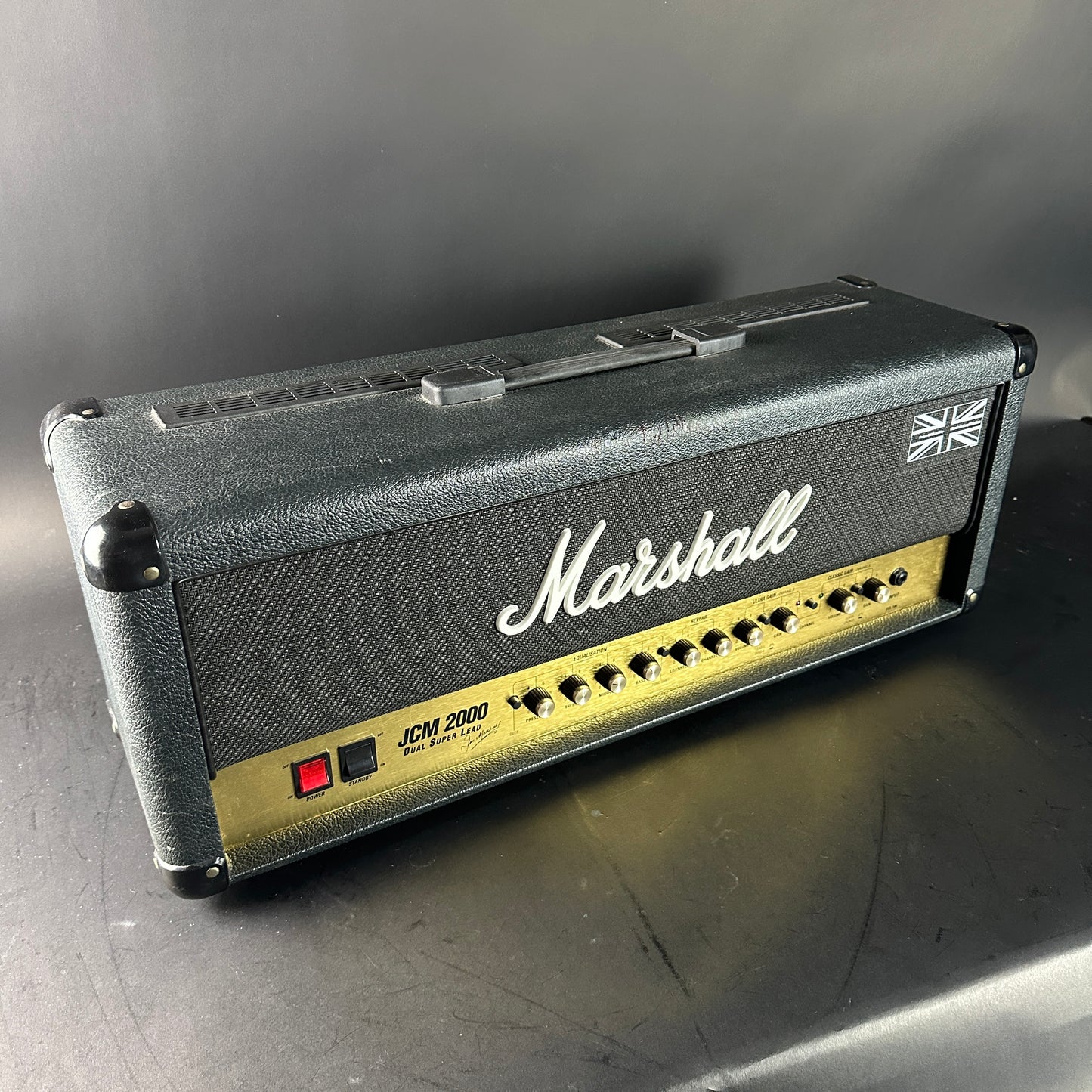 Front angle of Used Marshall 2009 JCM2000 Dual Super Lead Head.