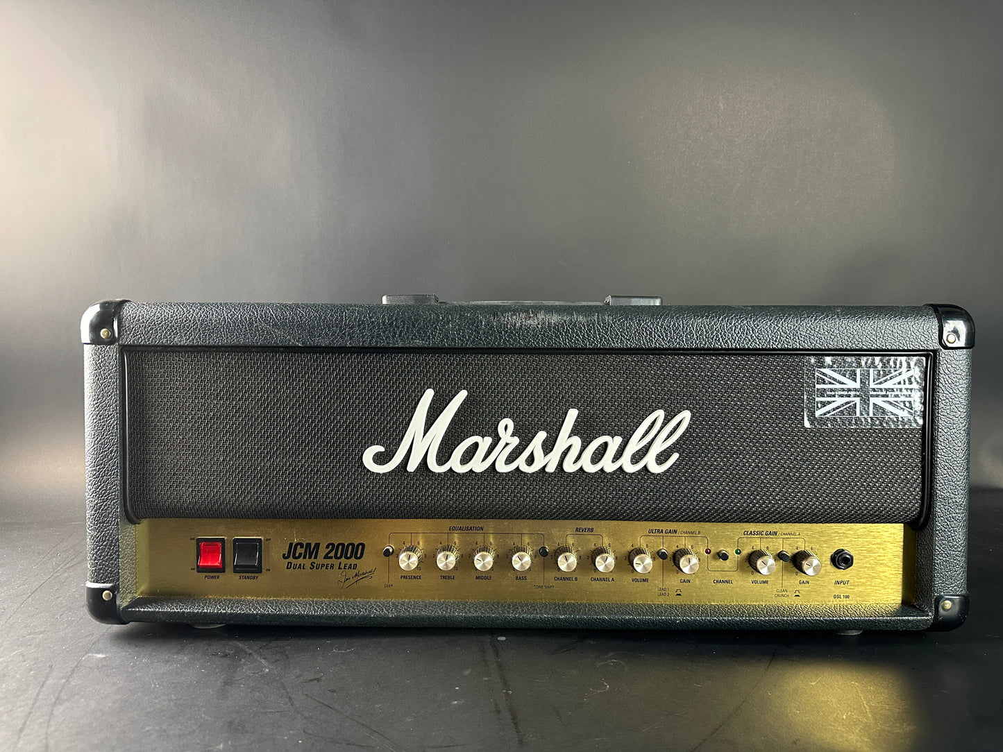 Front of Used Marshall 2009 JCM2000 Dual Super Lead Head.