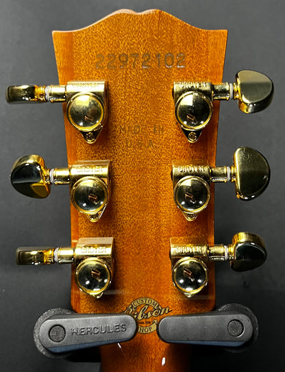 Back of headstock of Used 2022 Gibson J-45 Koa Custom Shop Natural w/case TFW259