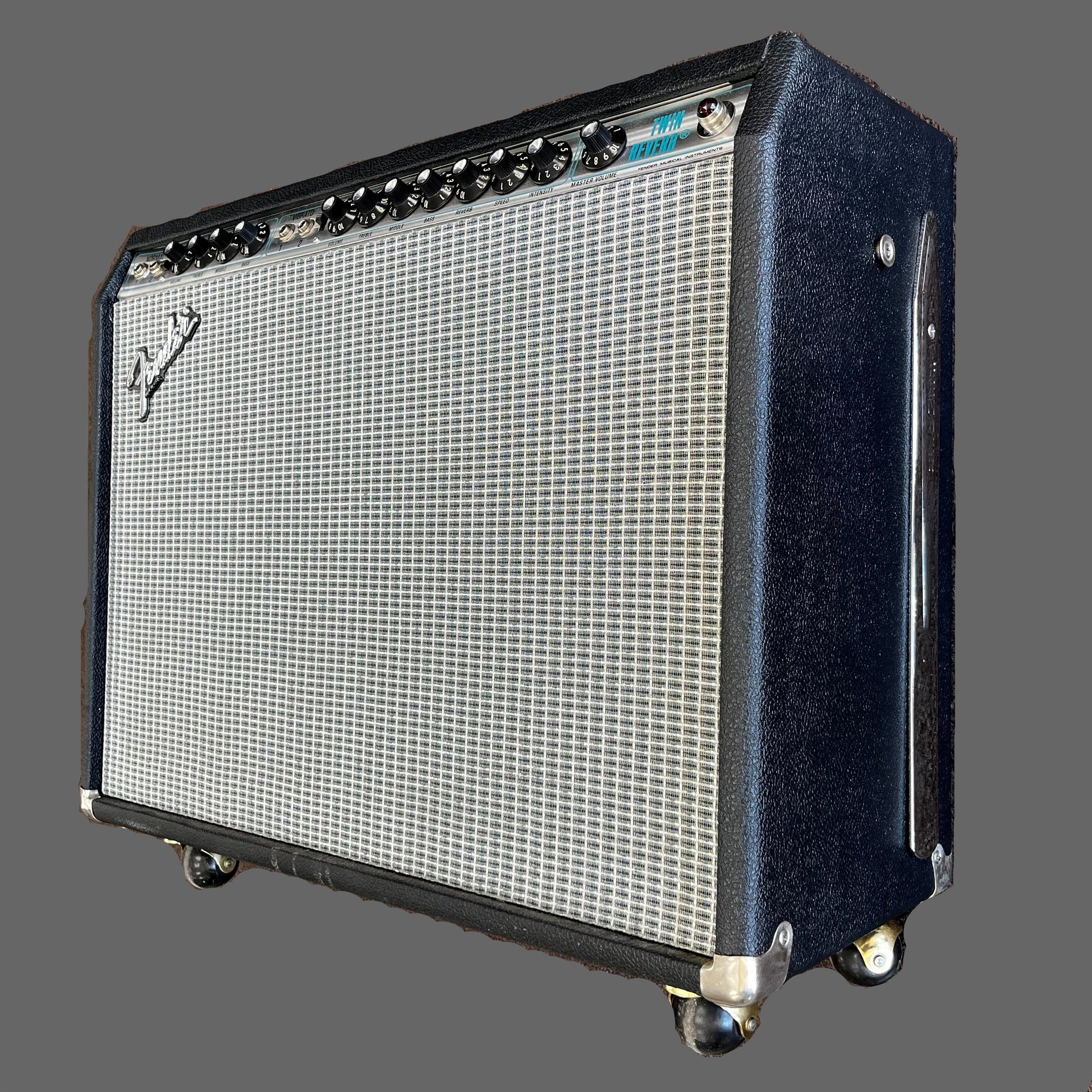 Side of Used 1979 Fender Silverface Twin Reverb (135W Ultralinear) TFW2854