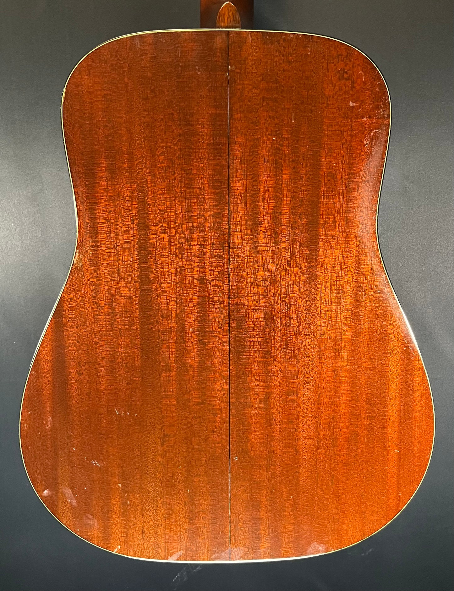 Back of Used Vintage 1979 Martin D-19 Walnut Stained Spruce Top w/case TFW258
