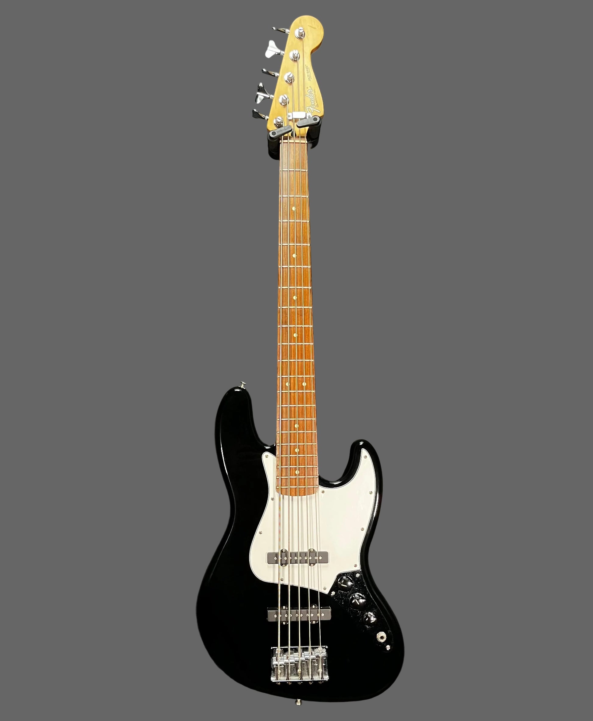 Full front of Used 2008 Fender Standard Jazz Bass V Black TFW2710