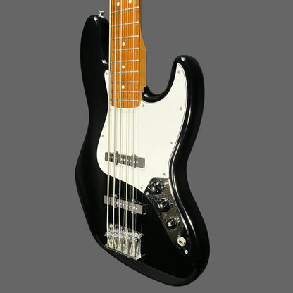 Side front of Used 2008 Fender Standard Jazz Bass V Black TFW2710