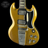 Front angle of Used Gibson Custom 1964 SG Murphy Lab Ultra Light Aging Double Gold.