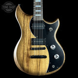 Front ofUsed 2026 Dunable Custom Shop Cyclops Black Limba Natural Black Burst.