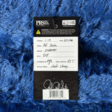 Guitar string label on a blue textured background