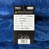 PRS guitar label on a blue textured background