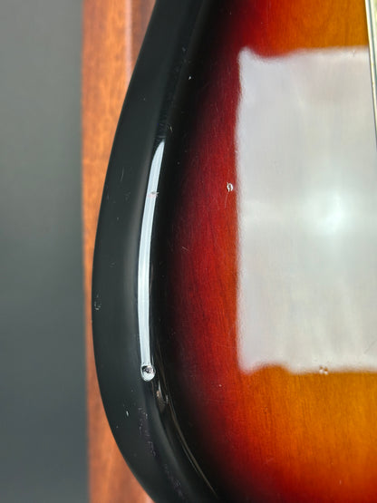 Wear on bottom edge of Used Fender Bonnie Raitt Stratocaster.