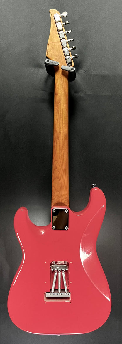 Full Back of Used 2023 Suhr Classic S Antique LE Roasted Maple Neck 6-Point Trem Fiesta Red w/bag TFW283