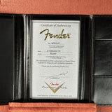 Certificate of authenticity for Fender Custom Shop TSG Exclusive ’52 Telecaster Chambered Chartreuse Sparkle Journeyman Relic.