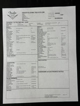 Spec sheet for Fender Custom Shop TSG Exclusive ’52 Telecaster Chambered Chartreuse Sparkle Journeyman Relic.