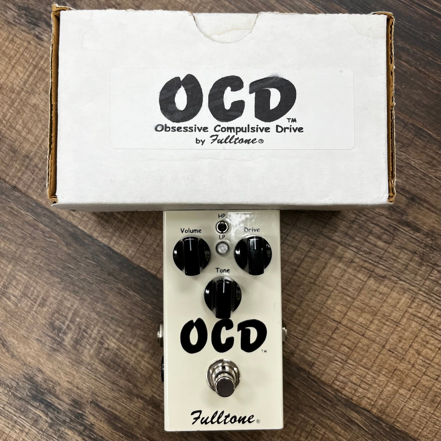 Top of w/box of Used 2005 Fulltone OCD Version 1 #1900 Overdrive Pedal w/Box TFW286