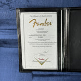 Certificate of authenticity for Fender Custom Shop Yngwie Malmsteen Strat Sonic Blue.