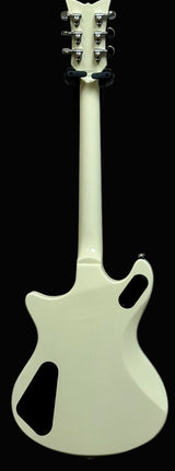 White electric guitar on a gray background