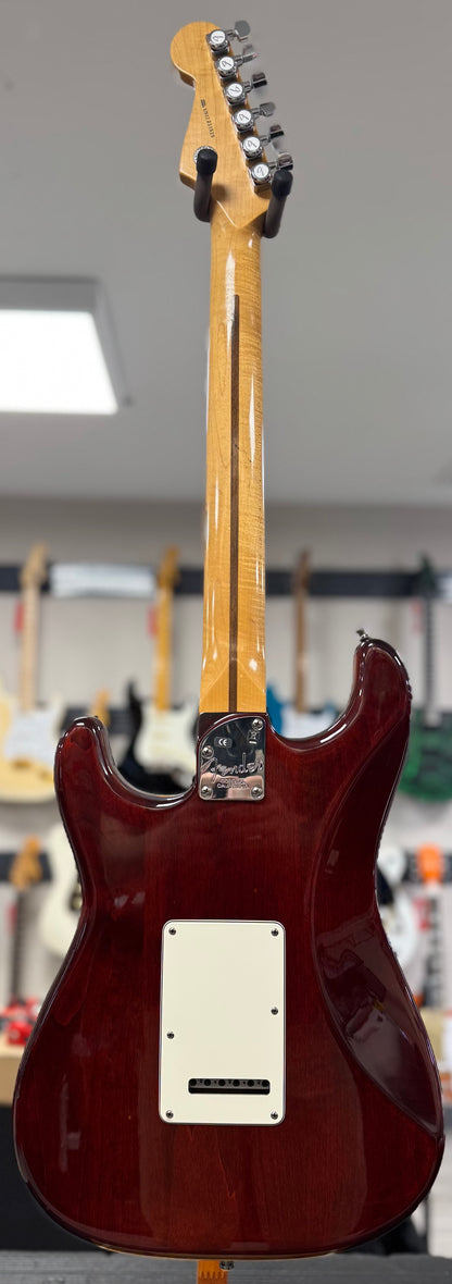 Back of whole Used 2012 Fender Select Stratocaster Dark Cherry Burst w/case TSS6295
