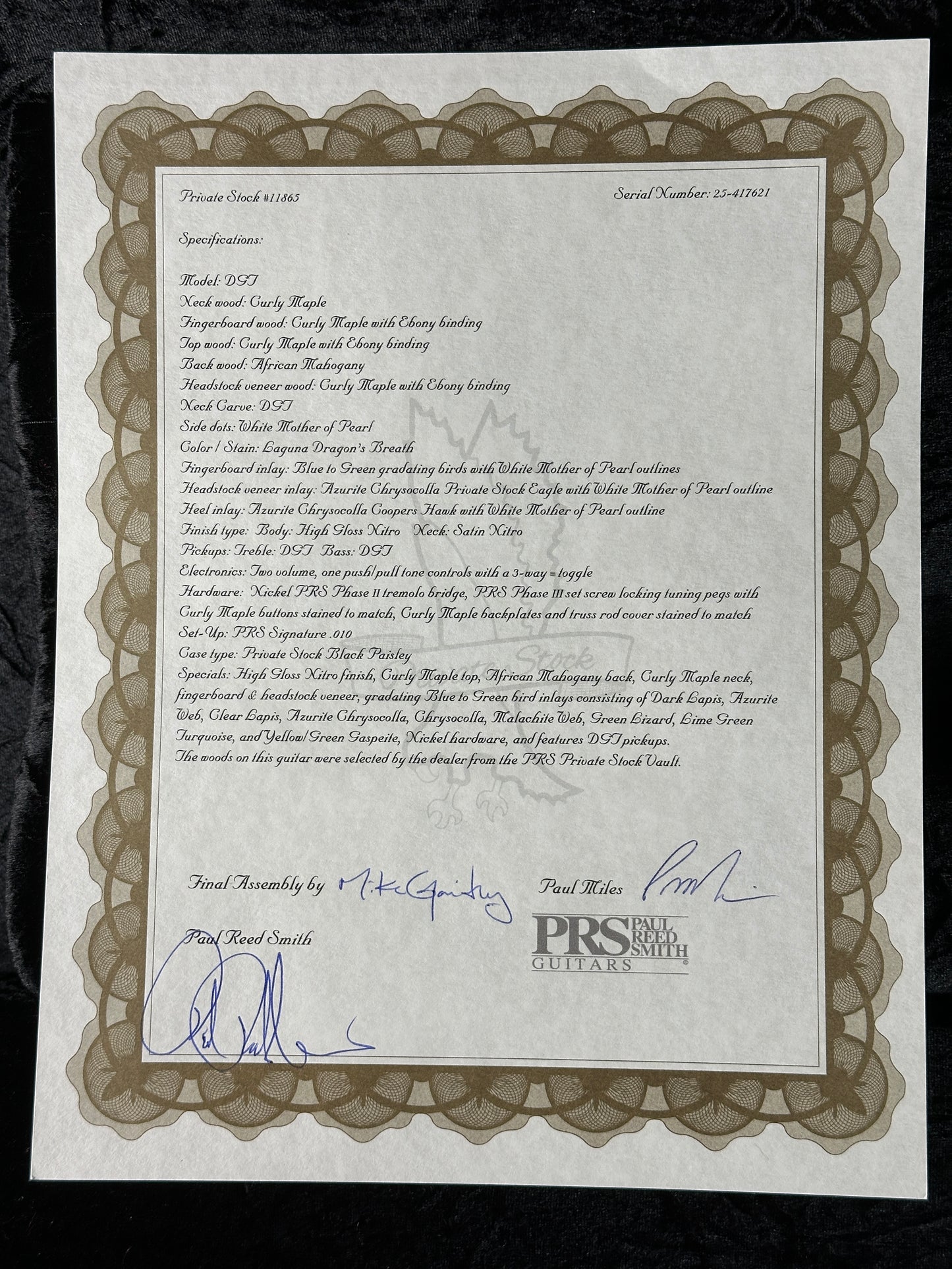 Document with decorative border and text on a white background