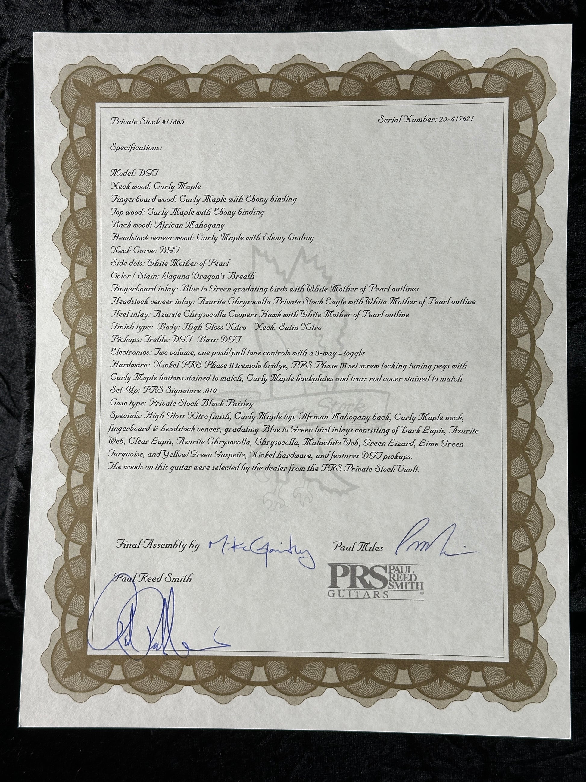 Document with decorative border and text on a white background