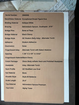 Spec sheet for Martin Custom Shop Dread 41 Style Adirondack / Exceptional Broad Figure Koa.