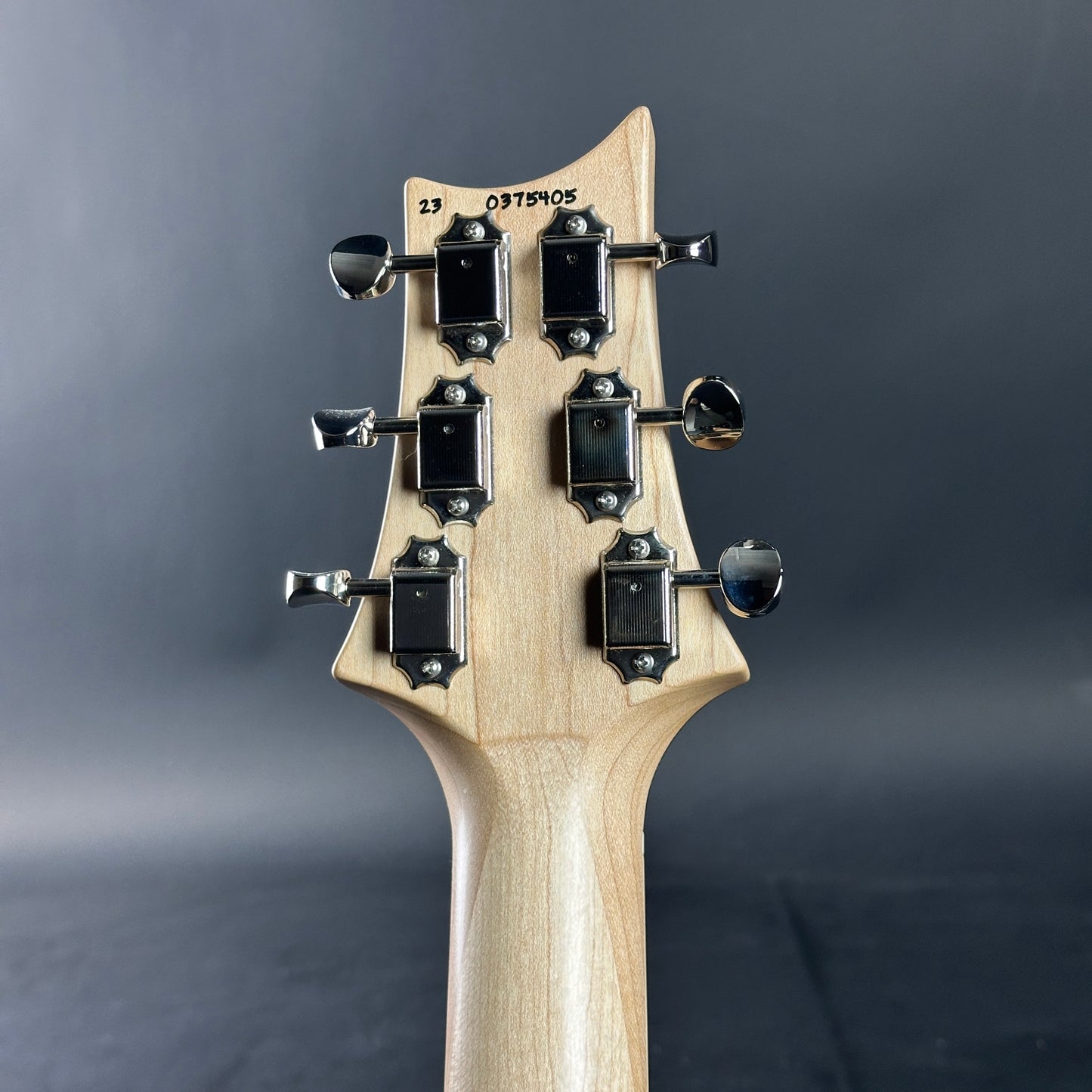 Back of headstock of Used 2023 PRS Myles Kennedy Signature Black.