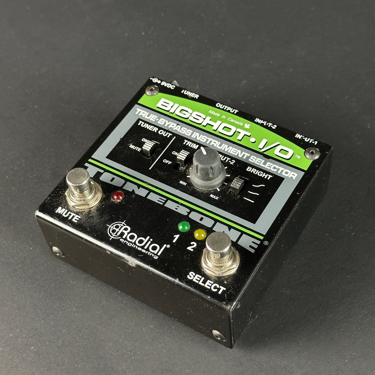 Radial BigShot I/O guitar effects pedal on a dark background