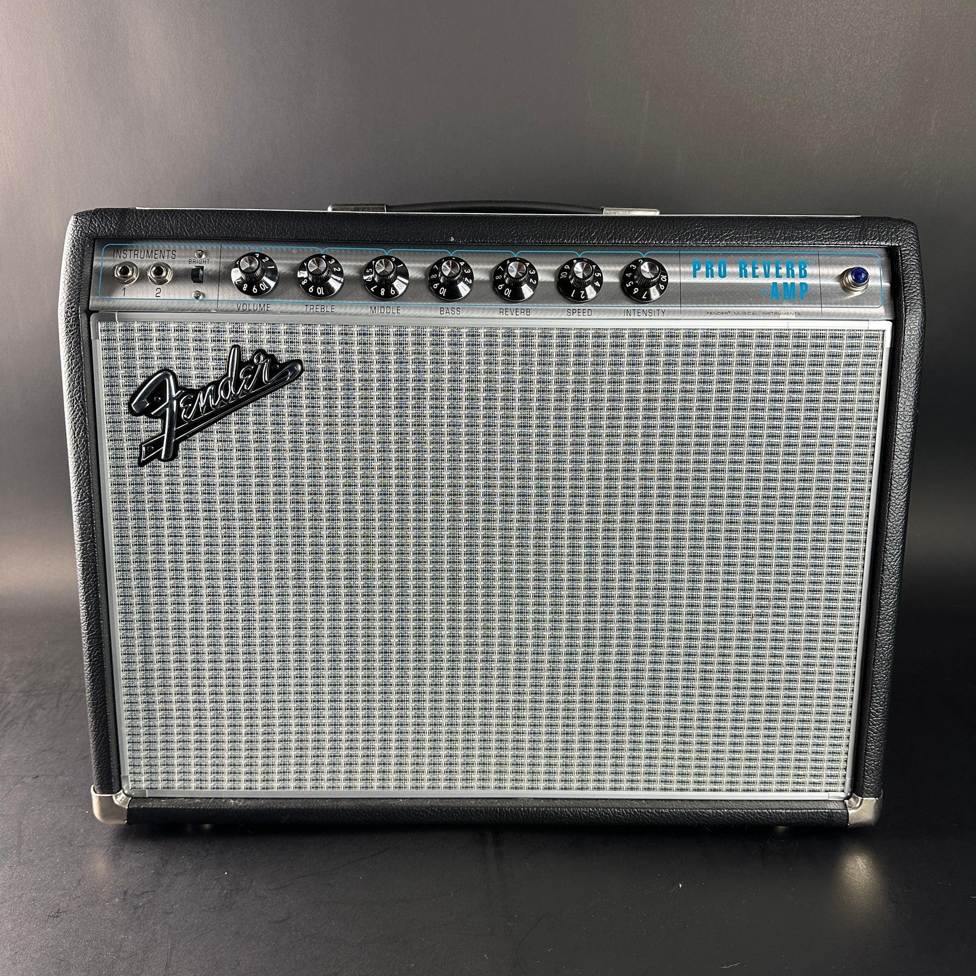 Fender amplifier on a gray background