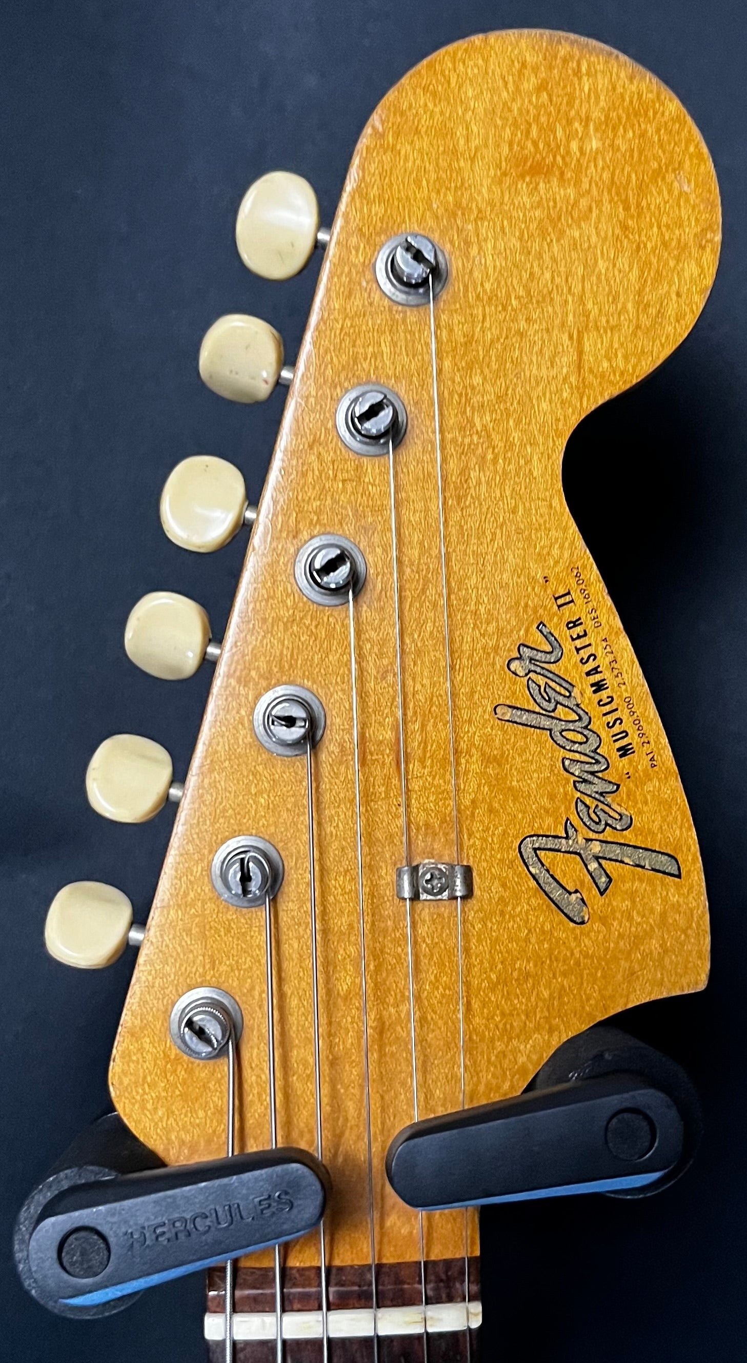 Headstock of Used Vintage 1967 Fender Musicmaster II Blonde RW w/Case TFW320