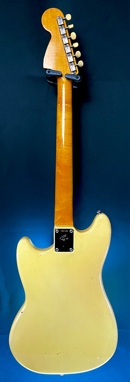 Full Back of Used Vintage 1967 Fender Musicmaster II Blonde RW w/Case TFW320