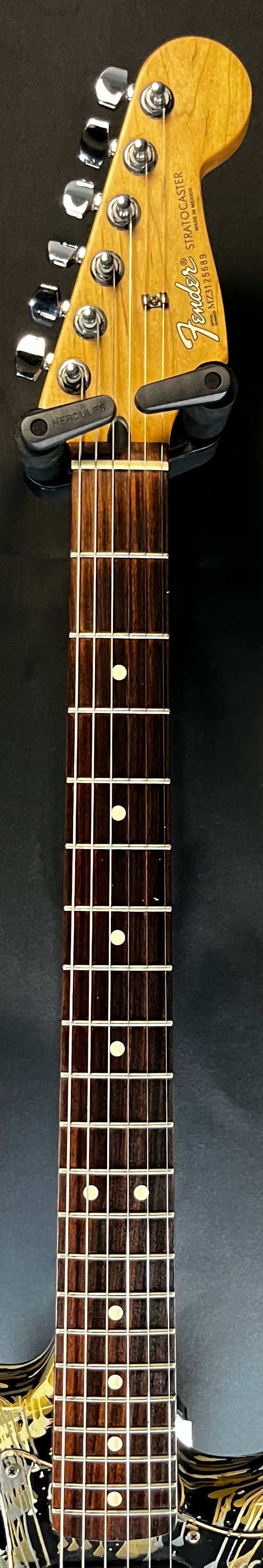 Neck of Used 2003 Fender FSR Spatter Caster Green, Silver, Gold Over Black w/Case TFW316