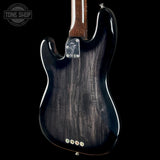 Back angle of Fender Custom Shop Postmodern Precision Bass RW DLX Closet Classic Ebony Transparent.