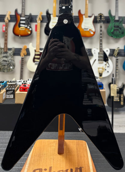 Back of body of Used Gibson Limited Edition Flying V Black w/case TSS6372