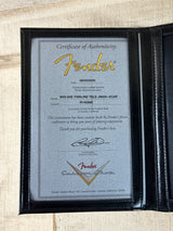 Certificate of authenticity for Fender Custom Shop 50S Thineline Telecaster Journeyman Relic Aged Candy Apple Red.