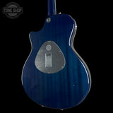Back angle of Used 2005 Taylor T5-S Flame Blue.