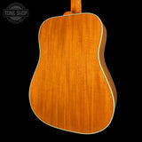 Back angle of Used 2025 Gibson Hummingbird Original Heritage Cherry Sunburst.