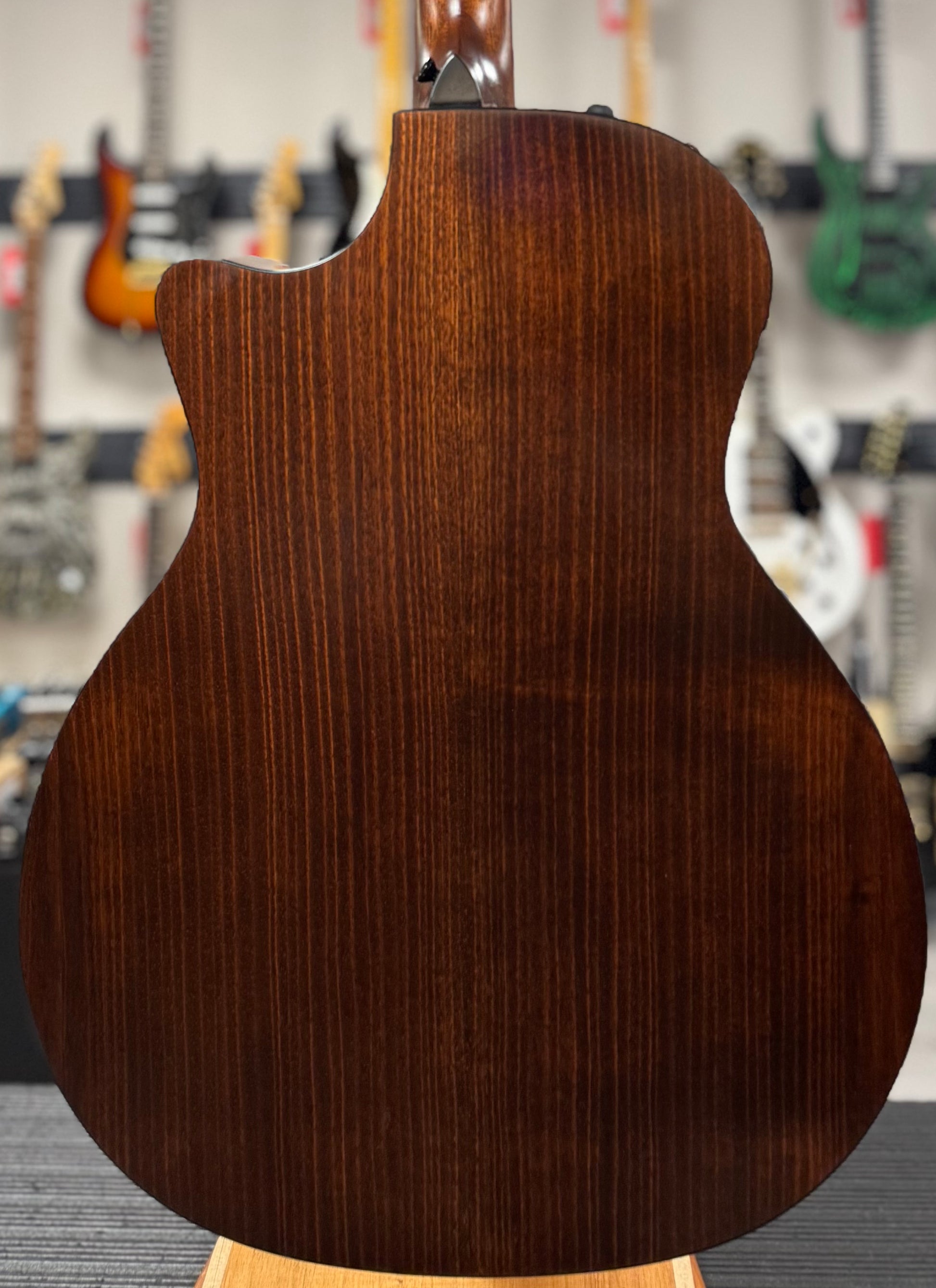 Back of body of Used Taylor 324ce Shaded Edgeburst w/case TSS6379