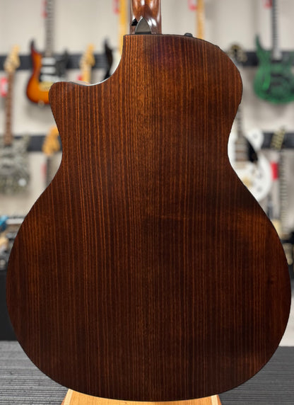 Back of body of Used Taylor 324ce Shaded Edgeburst w/case TSS6379