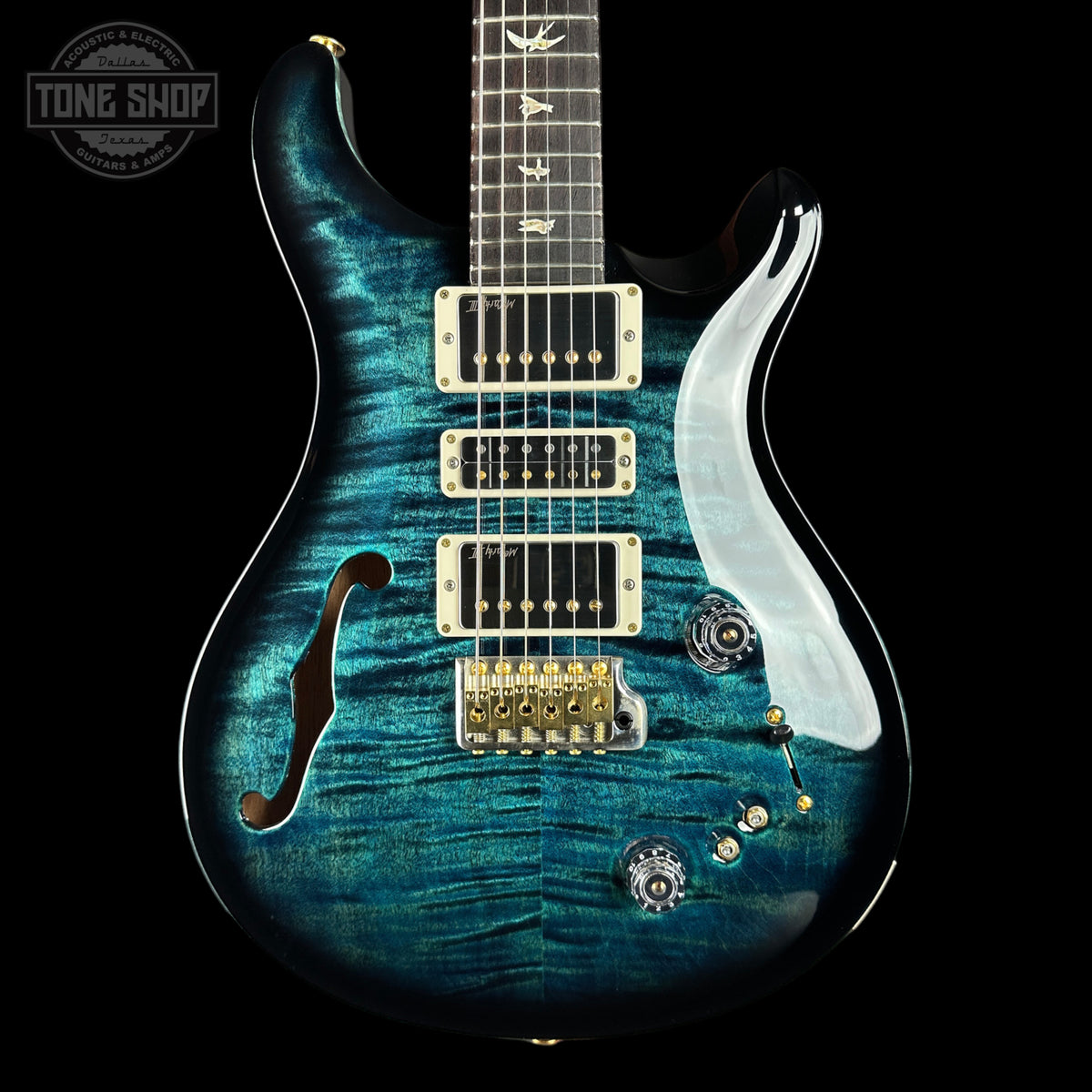 Front of Used PRS Special Semi-Hollow 10 Top Cobalt Smokeburst.