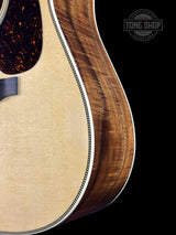 Front angle of Martin Custom Shop HD-28 Adirondack / Exceptional Broad Figure Koa.