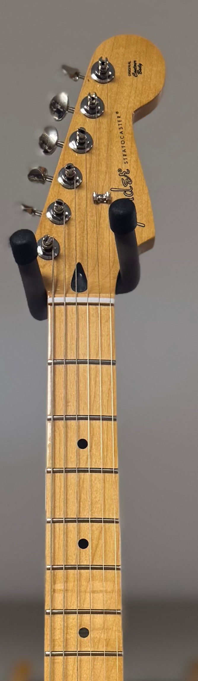 Front of neck of Used Fender Player II Stratocaster Hileah Yellow w/case TSS6387