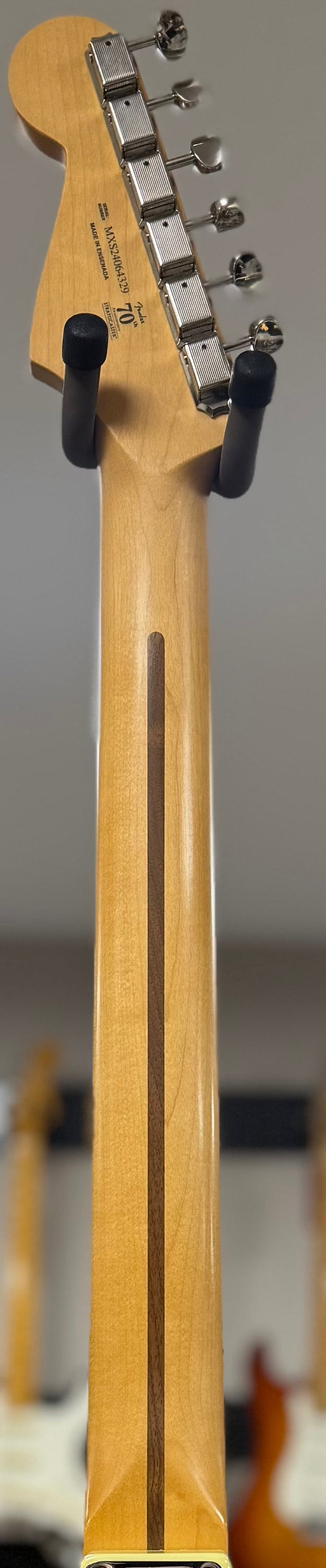 Back of neck of Used Fender Player II Stratocaster Hileah Yellow w/case TSS6387