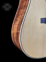 Front angle of Martin Custom Shop HD-28 Adirondack / Exceptional Broad Figure Koa.